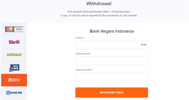 withdraw indonesia